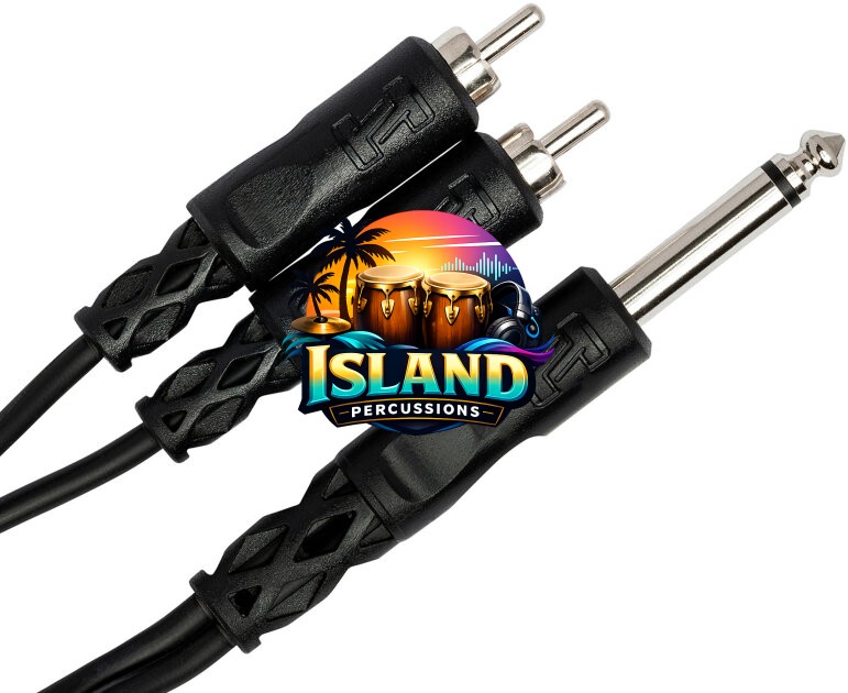 Hosa YPR-124 Y-Cable, 1/4" TS to Dual RCA