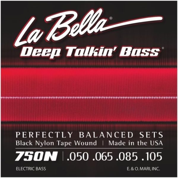 La Bella 750N Deep Talkin Black Nylon Tape Wound Electric Bass Strings