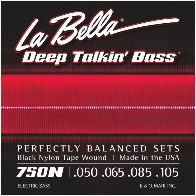 La Bella 750N Deep Talkin Black Nylon Tape Wound Electric Bass Strings