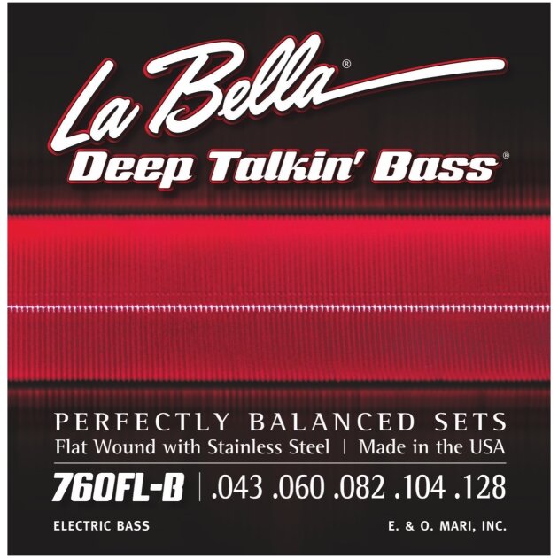 La Bella Deep Talkin Flatwound Stainless Steel 5-String Electric Bass Strings