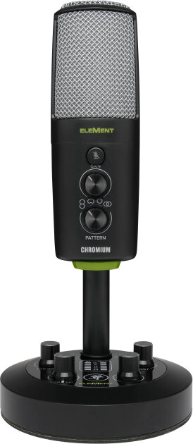 Mackie EleMent Chromium Premium USB Condenser Microphone with Built-in 2-Channel Mixer