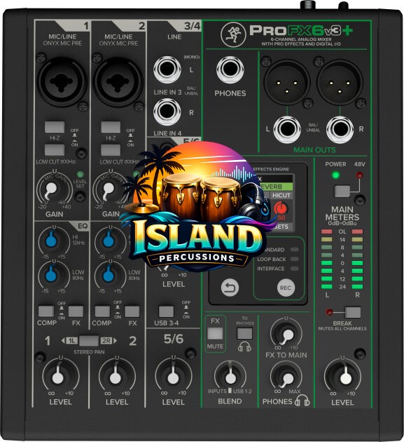 Mackie ProFX6v3 Plus Analog USB Mixer, 6-Channel