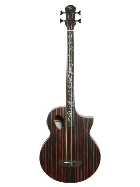 Michael Kelly Dragonfly 4 Port Acoustic-Electric Bass Guitar, Ovangkol Fretless Fingerboard