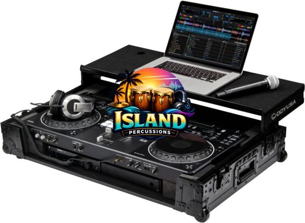 Odyssey 1U Flight Case for DDJ-REV5 with Glide Style Laptop Platform and Wheels