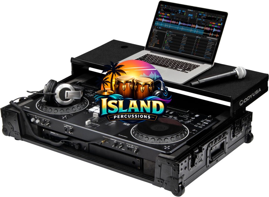 Odyssey 1U Flight Case for DDJ-REV5 with Glide Style Laptop Platform and Wheels