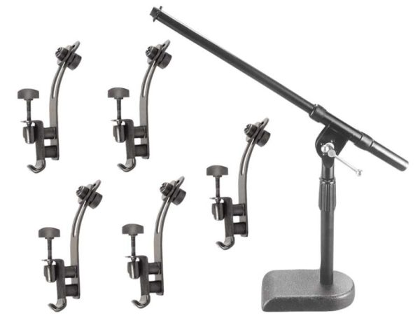 On-Stage Drum Set Microphone Stand and Clips Pack
