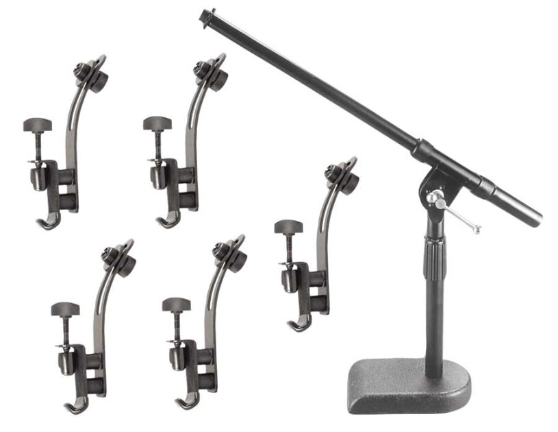 On-Stage Drum Set Microphone Stand and Clips Pack