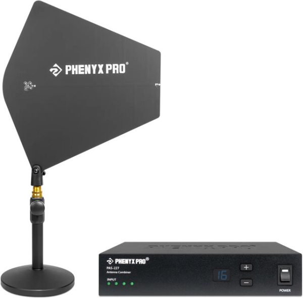 Phenyx Pro PAS-227X 4-Way Antenna Combiner Bundle for UHF Wireless IEM Systems