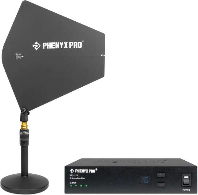 Phenyx Pro PAS-227X 4-Way Antenna Combiner Bundle for UHF Wireless IEM Systems