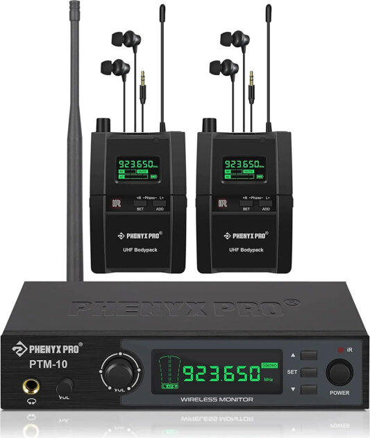 Phenyx Pro PTM-10-2B UHF Stereo Wireless In-Ear Monitor System