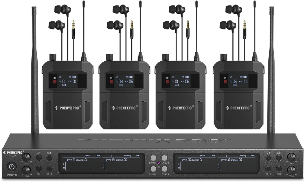 Phenyx Pro PTM-33-4B 500 UHF Mono Wireless In-Ear Monitor System