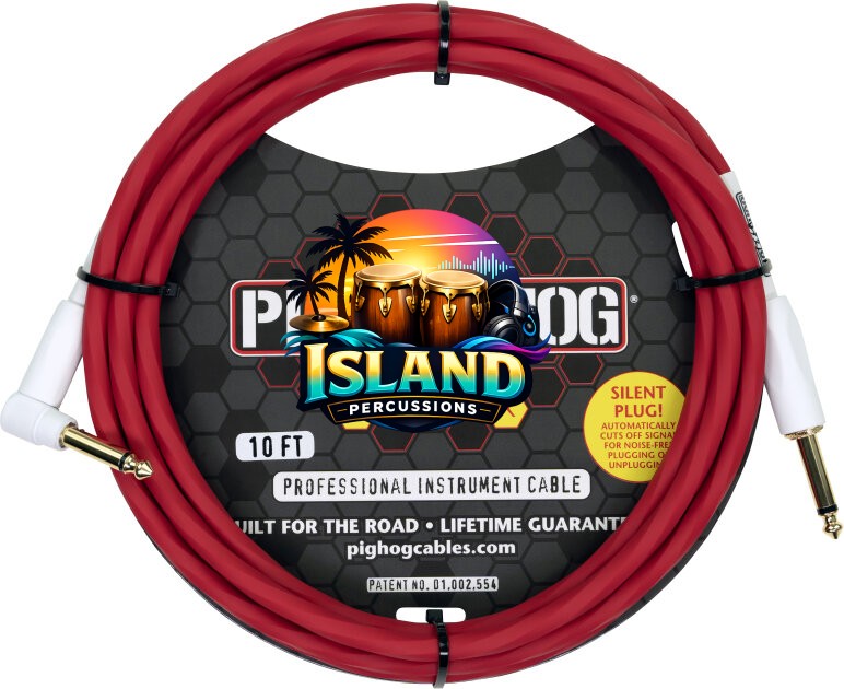 Pig Hog PHSH-R Hex Series Silent TS Instrument Cable with Right Angle