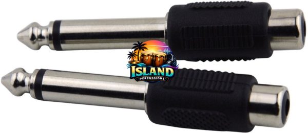 Pig Hog RCA (Female) to 1/4" (Male) Mono Adapter, (2-Pack)