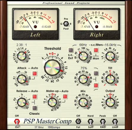 PSP Audioware MasterComp Compressor Software