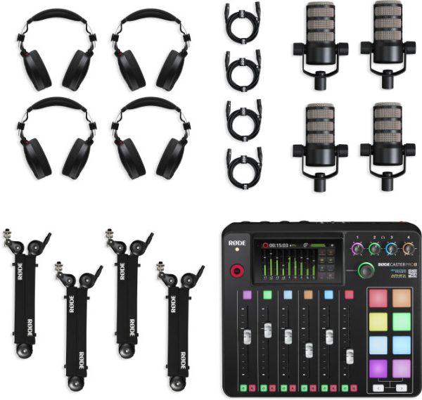 Rode Ultimate Podcaster Bundle: Four-Person Podcasting Pack
