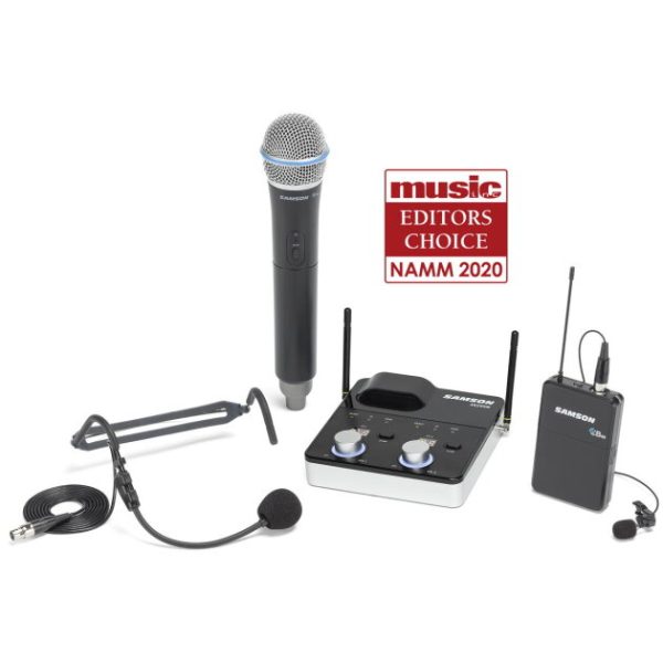 Samson Concert 288m Dual-Channel Wireless Combo Lavalier/Headset & Handheld Microphone System