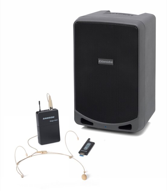 Samson Expedition XP106wde Rechargeable Portable Bluetooth PA System with Wireless Headset Mic