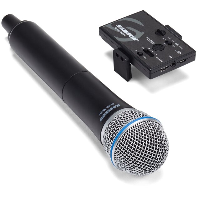 Samson Go Mic Mobile Receiver with Q8 Dynamic Handheld Microphone and Transmitter