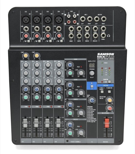 Samson MXP124FX MixPad USB Mixer, 8-Channel