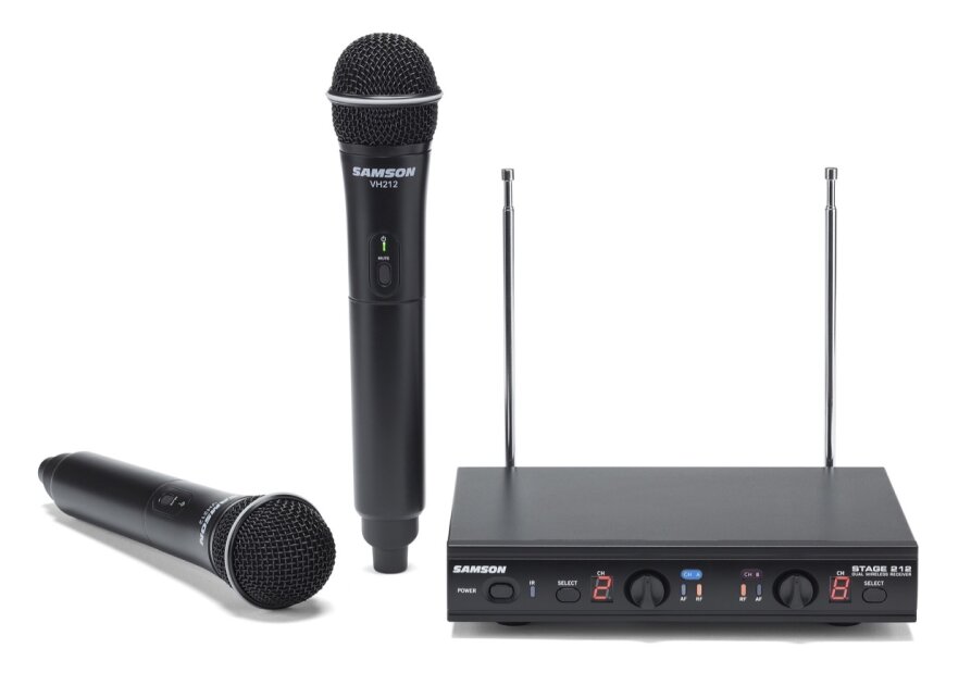 Samson Stage 212 Dual Handheld Vocal VHF Wireless Microphone System