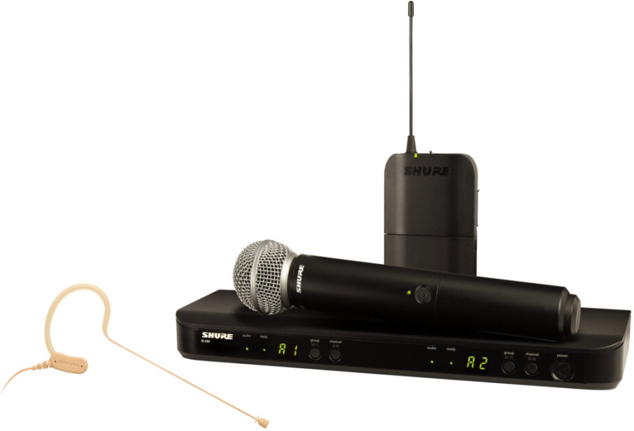 Shure BLX1288/MX53 Dual-Channel Combo Wireless System with SM58 Handheld Mic and MX153 Earset Mic