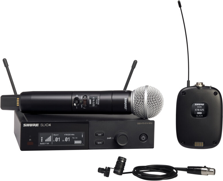 Shure SLXD124/85 SM58/WL185 Combo Wireless Microphone System