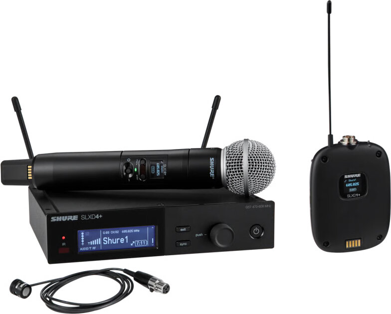 Shure SLXD124+/85M Single-Channel Combo Wireless System with SM58 Handheld Mic and WL185m Lavalier Mic