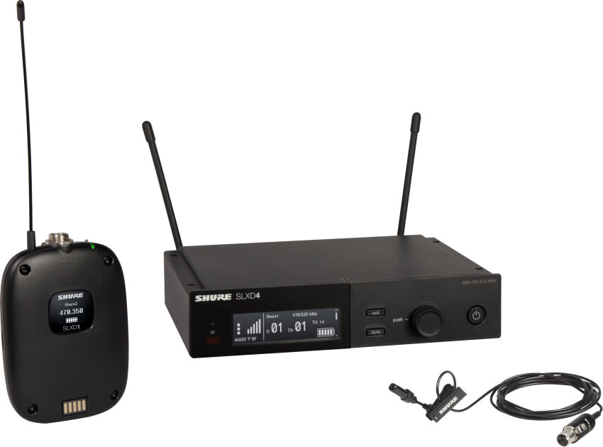 Shure SLXD14/UL4B Cardioid Lavalier Wireless Microphone System