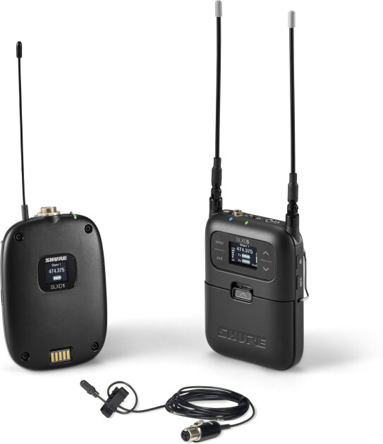 Shure SLXD15/DL4B Portable Digital Wireless System with SLXD1 Bodypack Transmitter and DL4 Omni Lavalier Microphone