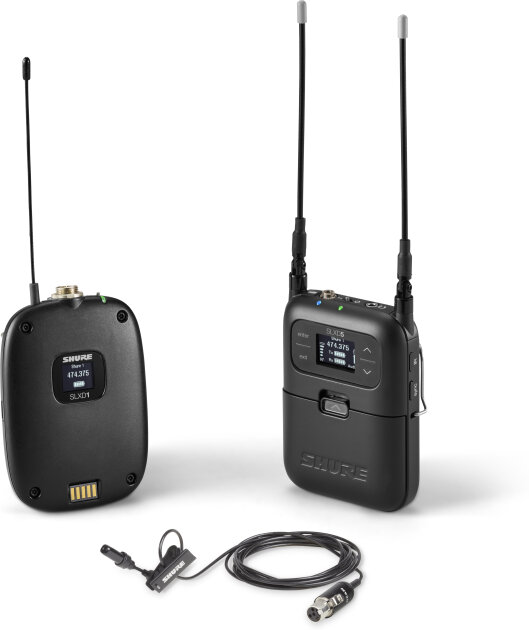 Shure SLXD15/UL4B Portable Wireless System With SLXD1 Bodypack Transmitter and UL4B Cardioid Lavalier Microphone