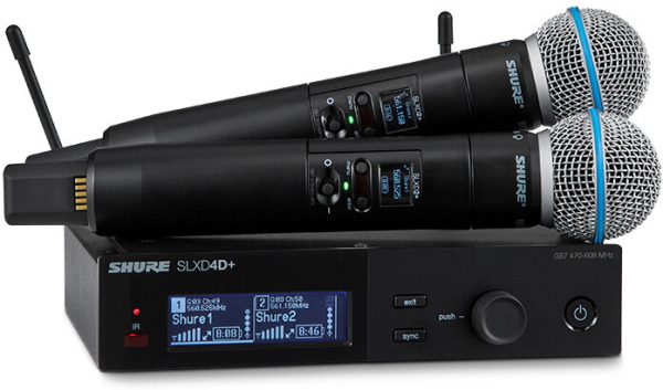 Shure SLXD24D+/B58 Dual-Channel Wireless System with Two Beta58 Handheld Microphones