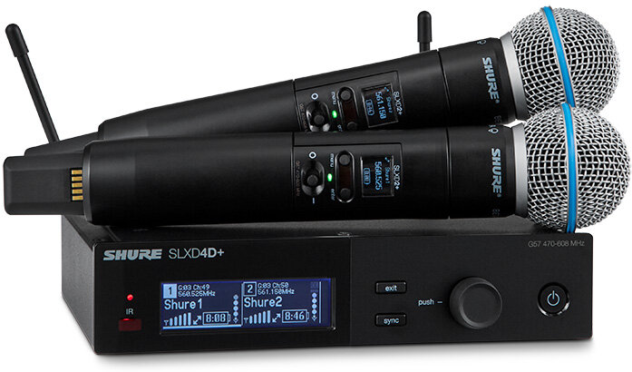Shure SLXD24D+/B58 Dual-Channel Wireless System with Two Beta58 Handheld Microphones
