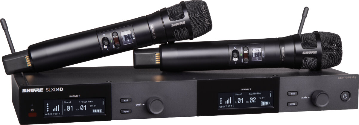 Shure SLXD24D/N8CB Dual Handheld Wireless Nexadyne 8/C Microphone System