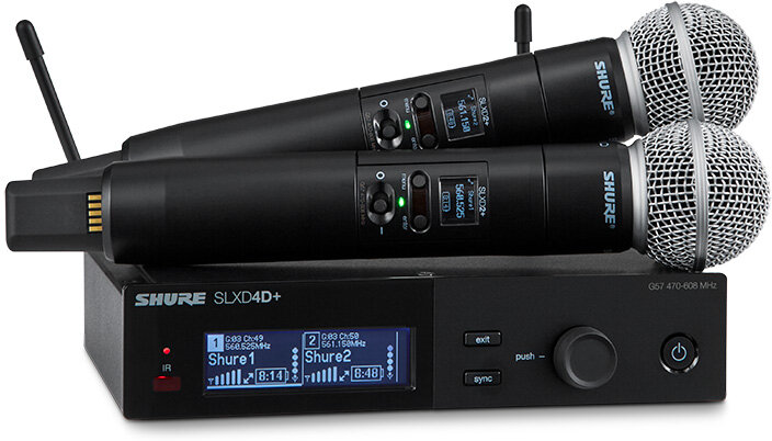 Shure SLXD24D+/SM58 Dual-Channel Wireless System with Two SM58 Handheld Microphones