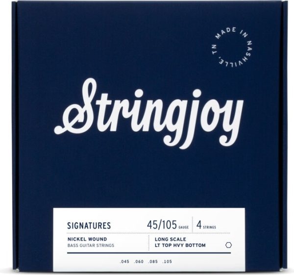 Stringjoy Light Gauge 4-String Long Scale Nickel Wound Bass Guitar Strings
