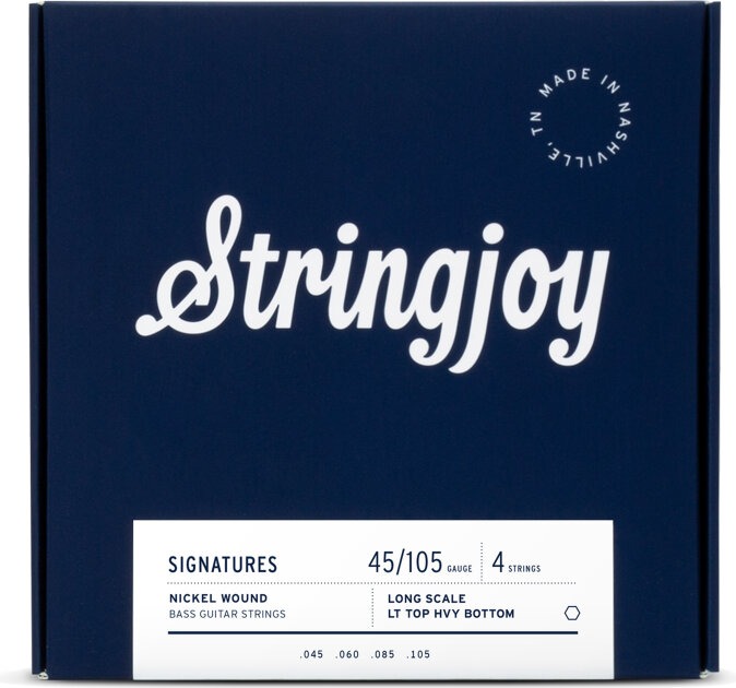 Stringjoy Light Gauge 4-String Long Scale Nickel Wound Bass Guitar Strings