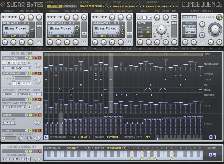 Sugar Bytes Consequence Arpeggiator and Chord-Sequencer Software