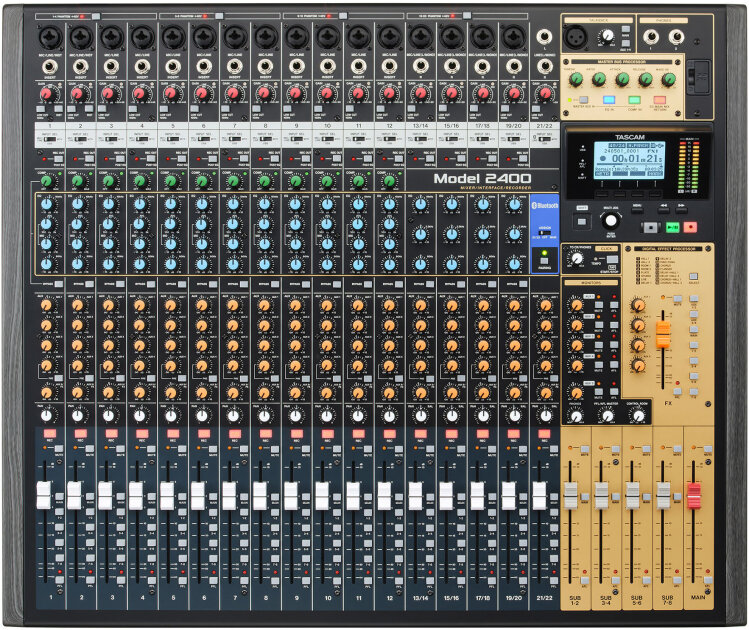TASCAM Model 2400 24-Track Flagship Analog Mixer, USB Audio Interface, and Multitrack Recorder