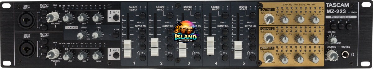 TASCAM MZ-223 Rackmount Multi-Zone Mixer, 5-Channel
