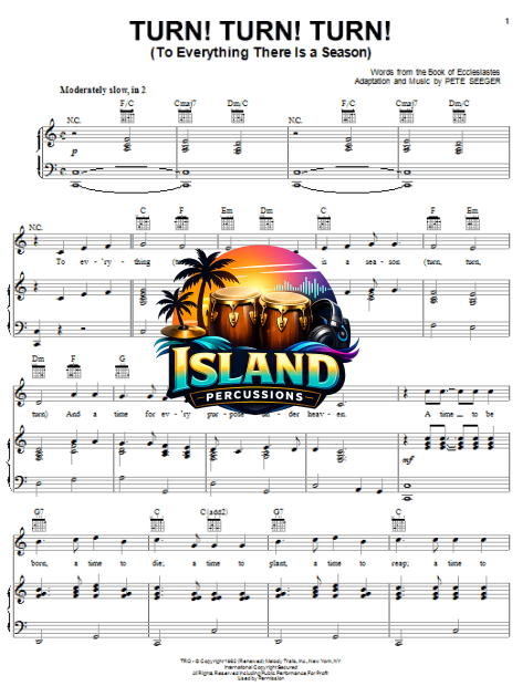 Turn! Turn! Turn! (To Everything There Is A Season) - Piano/Vocal/Guitar