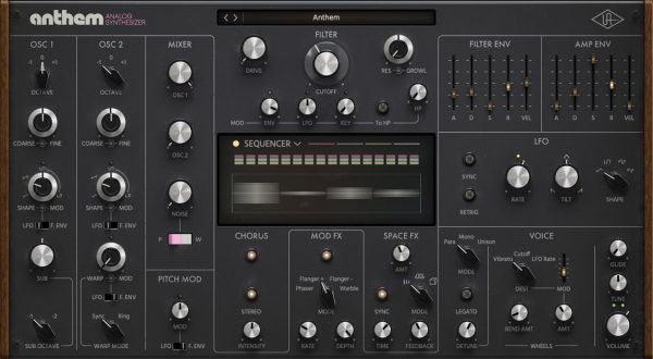 Universal Audio UAD Anthem Analog Synthesizer Software Plug-in
