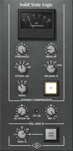 Universal Audio UAD SSL 4000 G Bus Compressor Plug-in Software