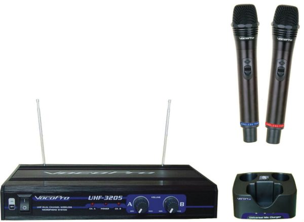VocoPro UHF-3205 Dual Rechargeable Handheld Wireless Microphone System