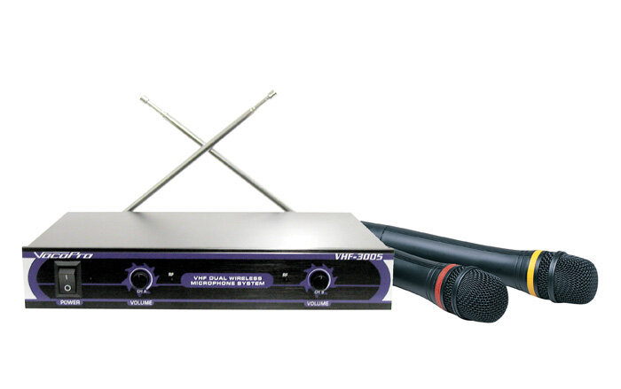 VocoPro VHF-3005 Dual-Channel Handheld Wireless Microphone System