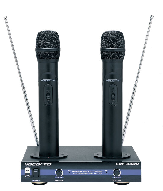 VocoPro VHF-3300 Dual Rechargeable Handheld Wireless Microphone System