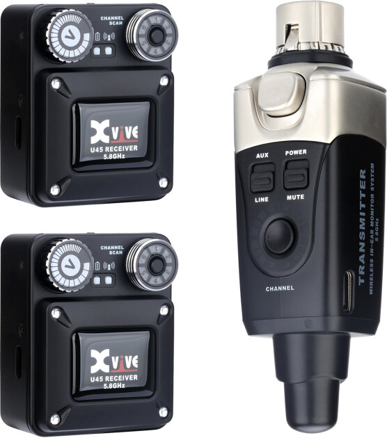 Xvive U45R2 5.8 GHz Digital Wireless Dual Receiver In-Ear Monitor System