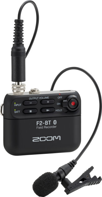 Zoom F2-BT Bluetooth Field Audio Recorder with Lavalier Microphone