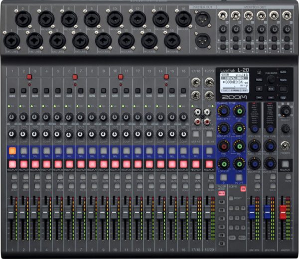 Zoom LiveTrak L-20 Digital Mixer and Multi-Track Recorder, 20-Channel